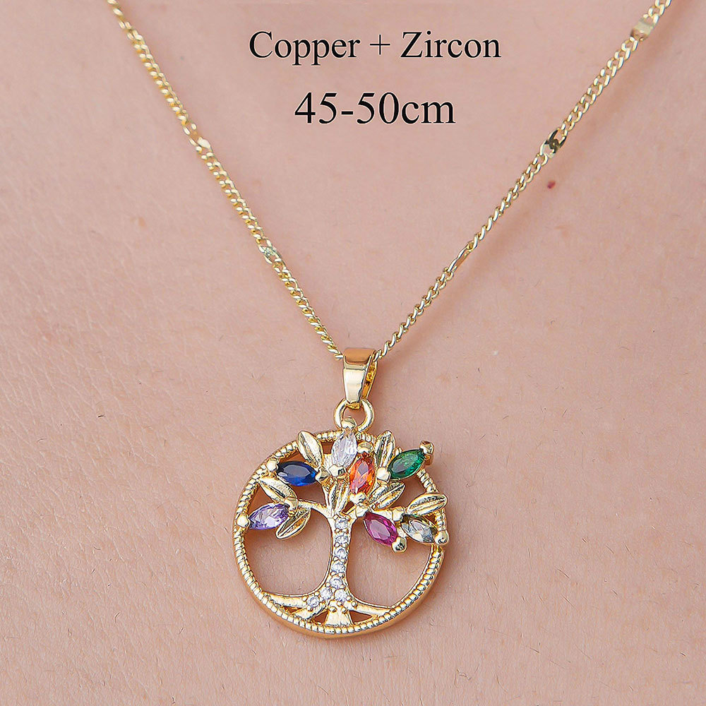 Acier Inoxydable 201 Zircon Style Simple Polissage Placage Incruster Arbre Forme De Cœur Papillon Zircon Pendentif display picture 16