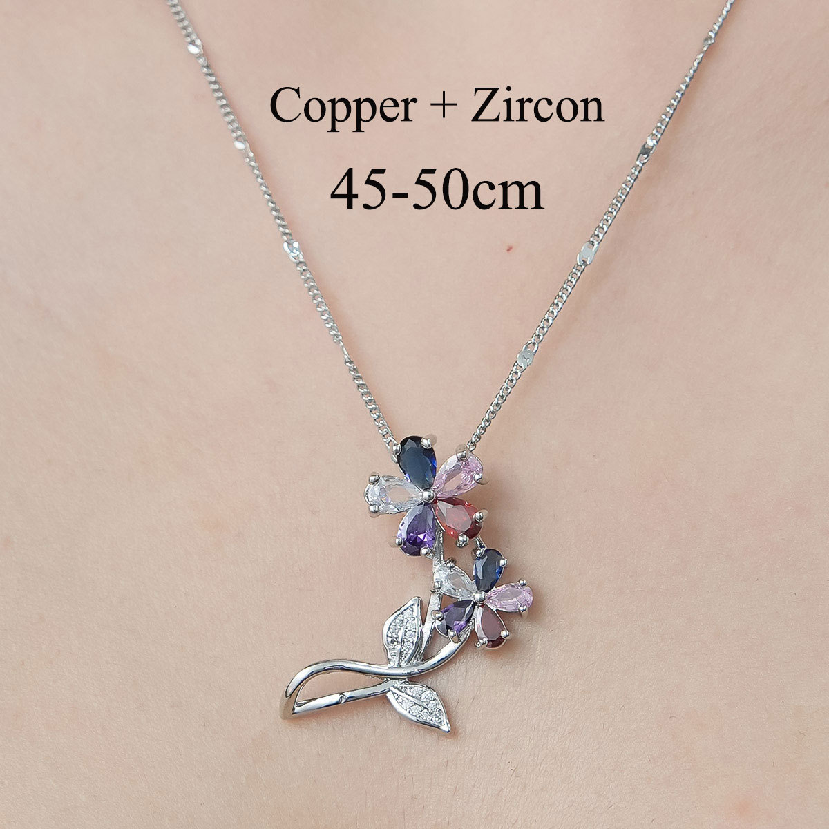 Simple Style Devil's Eye Star Flower Copper Plating Inlay Zircon Pendant Necklace display picture 19