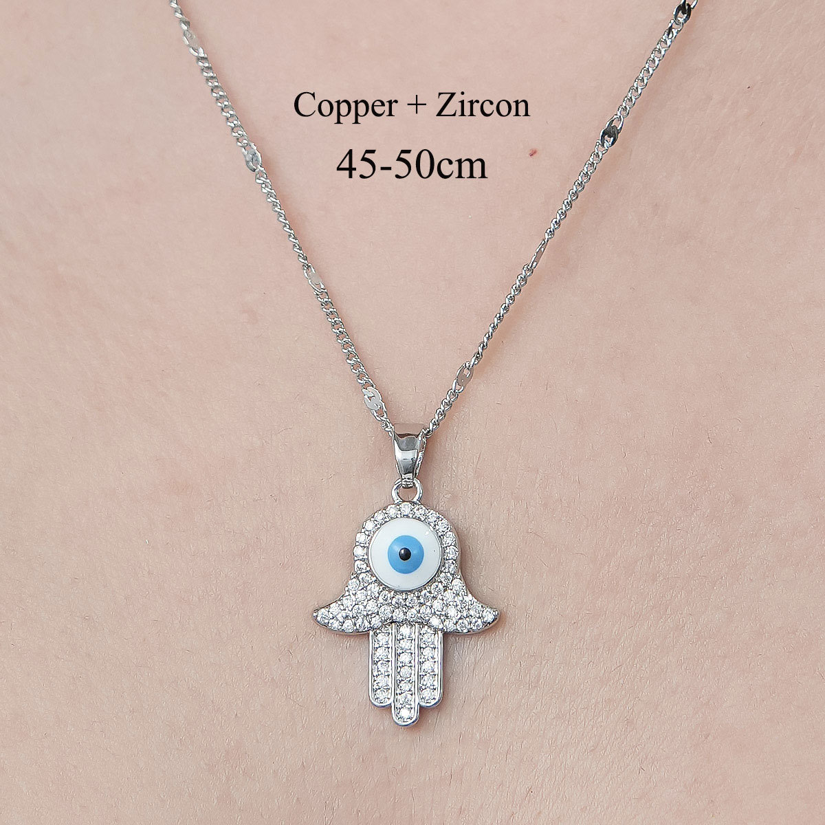 Simple Style Devil's Eye Star Flower Copper Plating Inlay Zircon Pendant Necklace display picture 31
