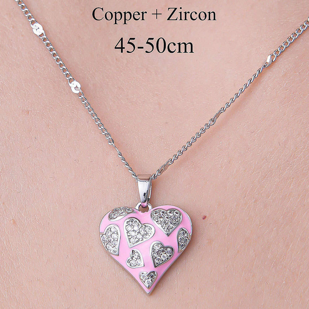 201 Stainless Steel Zircon Simple Style Polishing Plating Inlay Cross Heart Shape Crown Zircon Pendant Necklace display picture 7