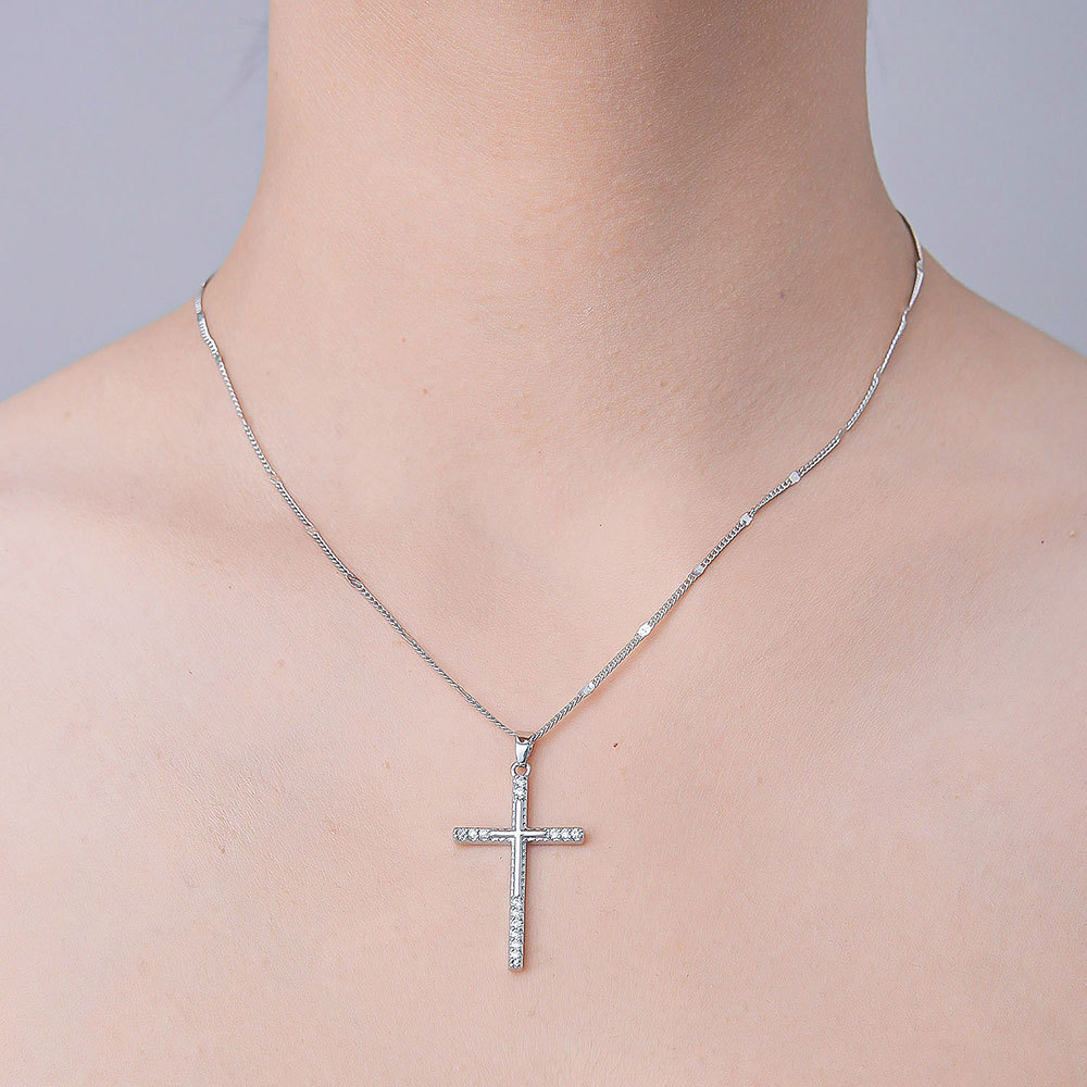 201 Stainless Steel Zircon Simple Style Polishing Plating Inlay Cross Heart Shape Crown Zircon Pendant Necklace display picture 24