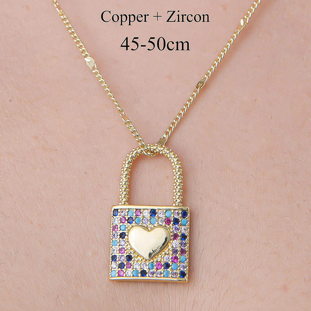 201 Stainless Steel Zircon Simple Style Polishing Plating Inlay Devil's Eye Cherry Heart Shape Zircon Pendant Necklace display picture 4