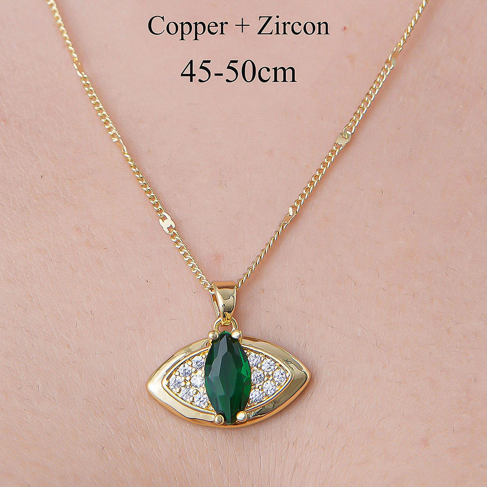 201 Stainless Steel Zircon Simple Style Polishing Plating Inlay Devil's Eye Cherry Heart Shape Zircon Pendant Necklace display picture 10