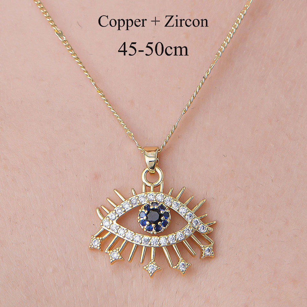 201 Stainless Steel Zircon Simple Style Polishing Plating Inlay Devil's Eye Cherry Heart Shape Zircon Pendant Necklace display picture 28