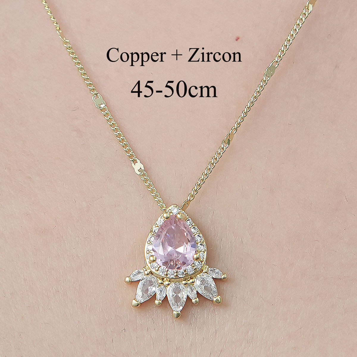 Simple Style Cross Sunflower Butterfly Copper Plating Inlay Zircon Pendant Necklace display picture 22