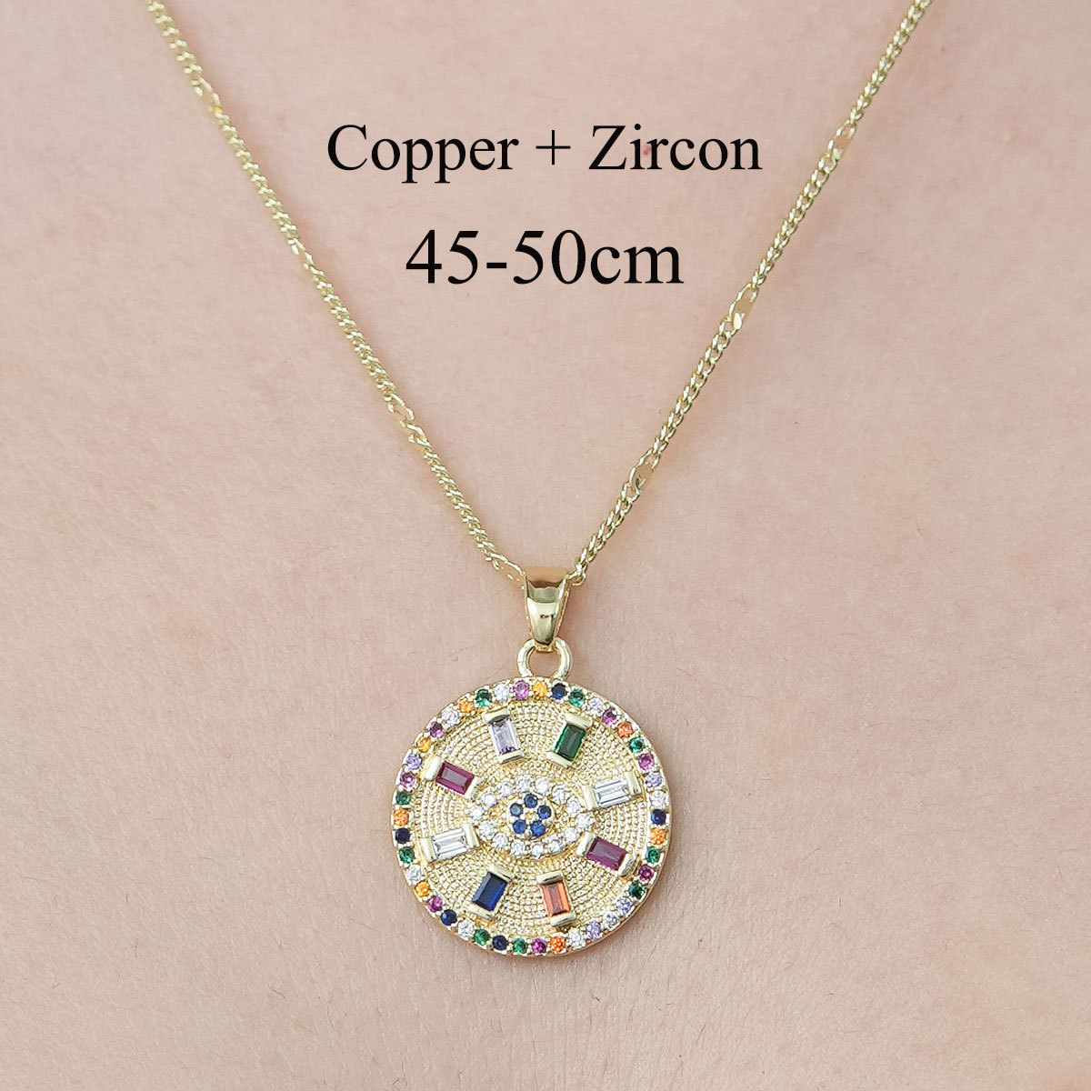 Simple Style Cross Sunflower Butterfly Copper Plating Inlay Zircon Pendant Necklace display picture 37