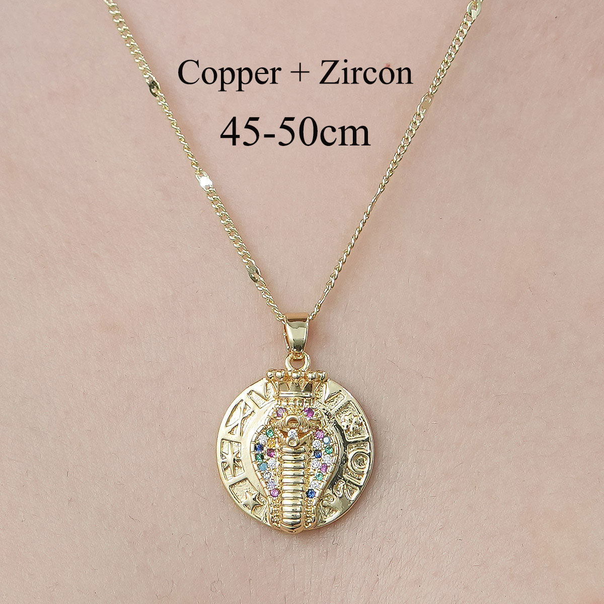 Copper Simple Style Plating Inlay Cross Devil's Eye Virgin Mary Zircon Pendant Necklace display picture 4