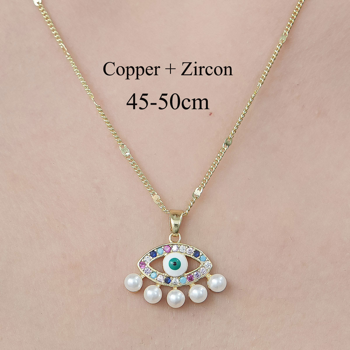 Copper Simple Style Plating Inlay Cross Devil's Eye Virgin Mary Zircon Pendant Necklace display picture 22