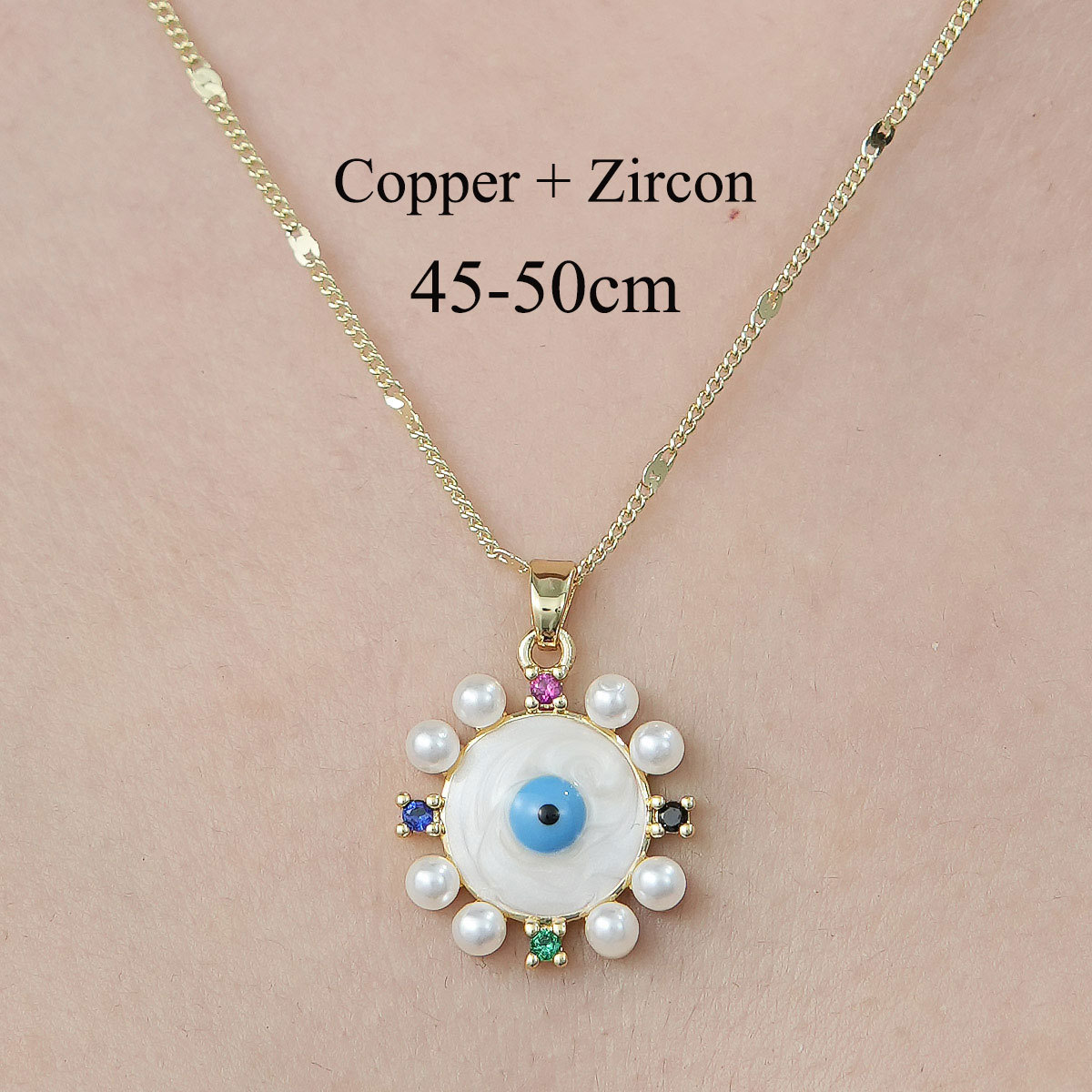 Copper Simple Style Plating Inlay Cross Devil's Eye Virgin Mary Zircon Pendant Necklace display picture 28
