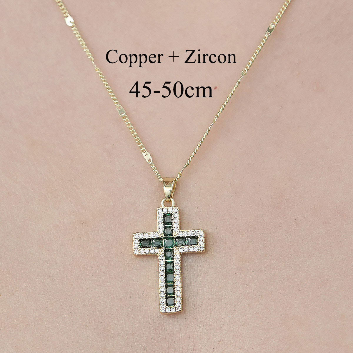 Copper Simple Style Plating Inlay Cross Devil's Eye Virgin Mary Zircon Pendant Necklace display picture 37