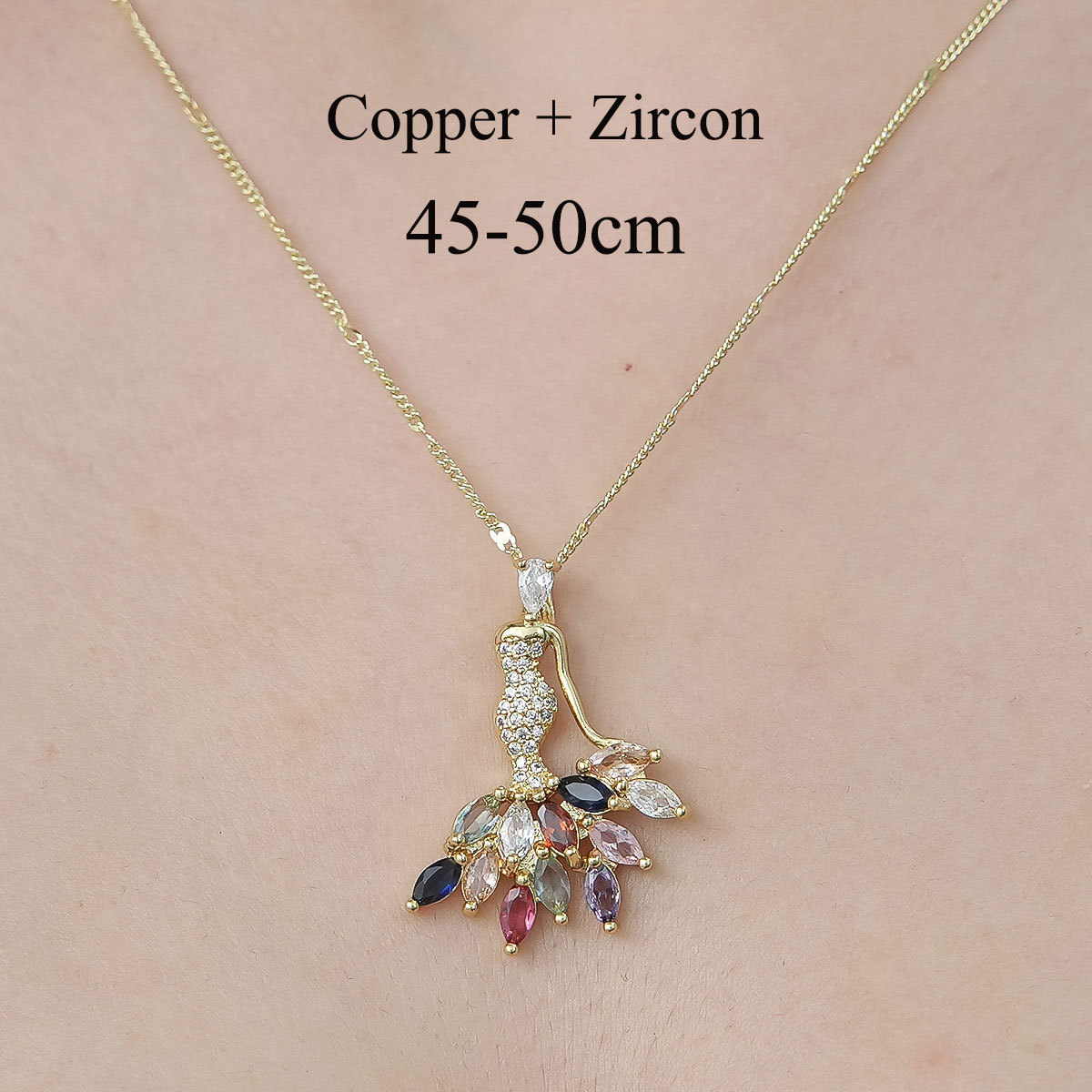 Copper Simple Style Plating Inlay Butterfly Water Droplets Dragonfly Zircon Pendant Necklace display picture 7