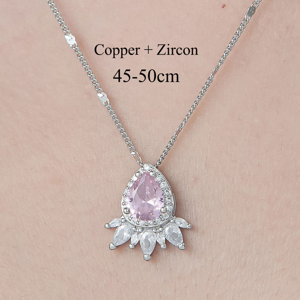 Copper Simple Style Plating Inlay Water Droplets Snake Butterfly Zircon Pendant Necklace display picture 4