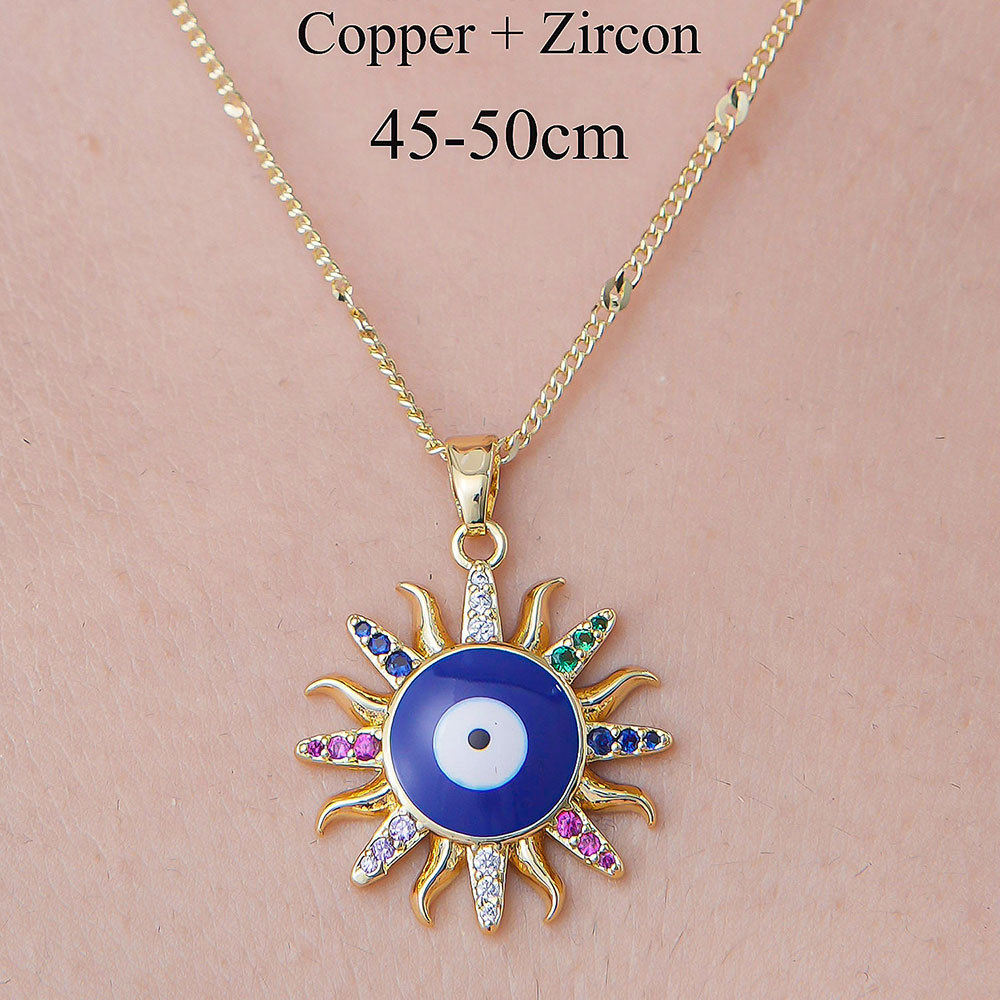 201 Stainless Steel Zircon Simple Style Polishing Plating Rainbow Star Moon Pendant Necklace display picture 16