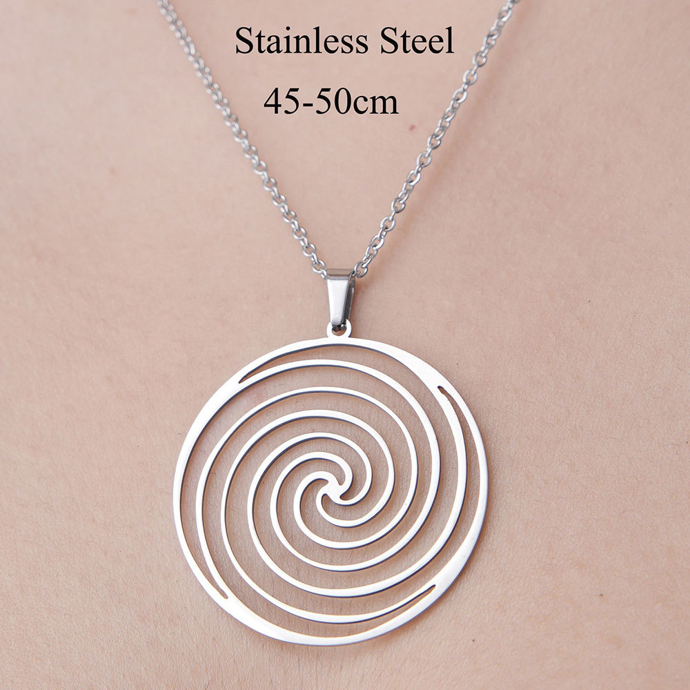 Wholesale Simple Style Circle Star Stainless Steel Titanium Steel Polishing Plating Pendant Necklace display picture 7