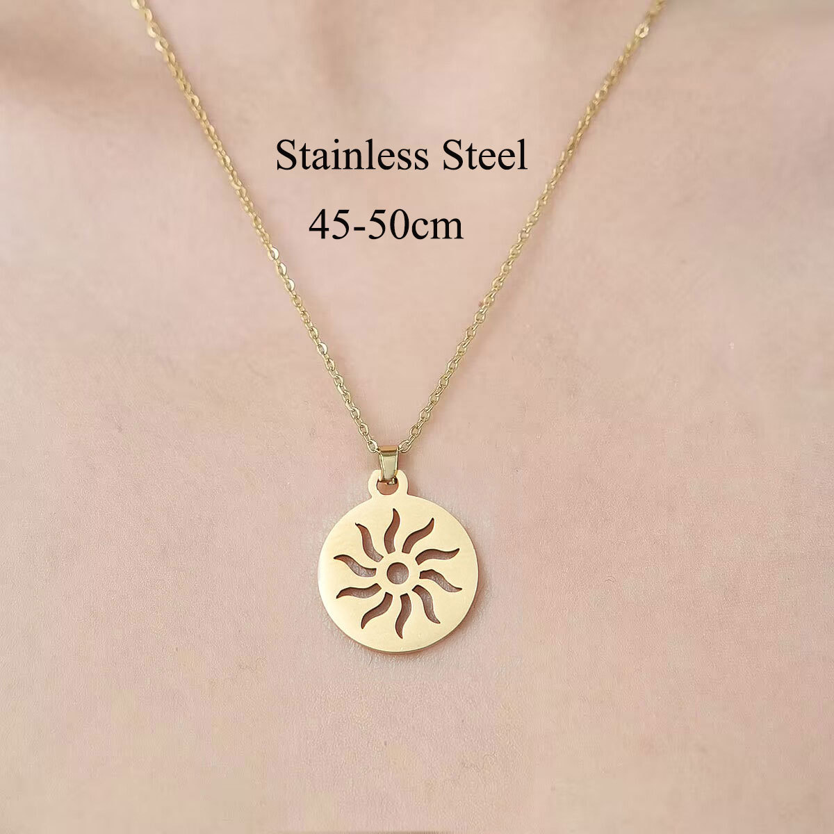 Wholesale Simple Style Human Sun Paw Print Stainless Steel Titanium Steel Polishing Plating Pendant Necklace display picture 7
