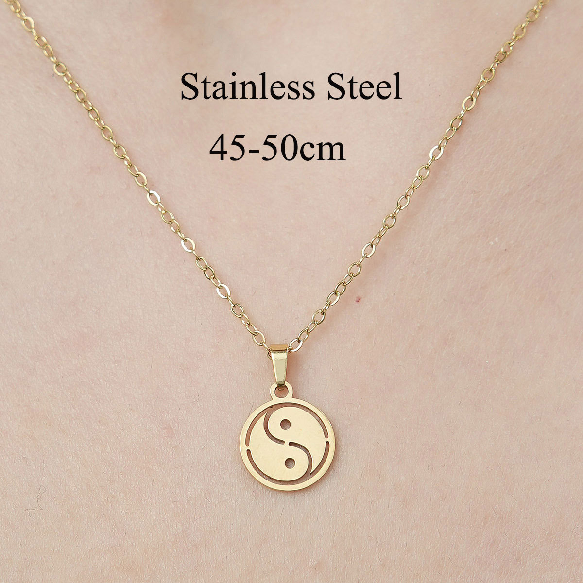 Wholesale Simple Style Human Sun Paw Print Stainless Steel Titanium Steel Polishing Plating Pendant Necklace display picture 25