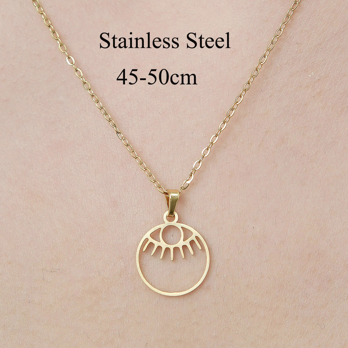 Wholesale Simple Style Human Sun Paw Print Stainless Steel Titanium Steel Polishing Plating Pendant Necklace display picture 34