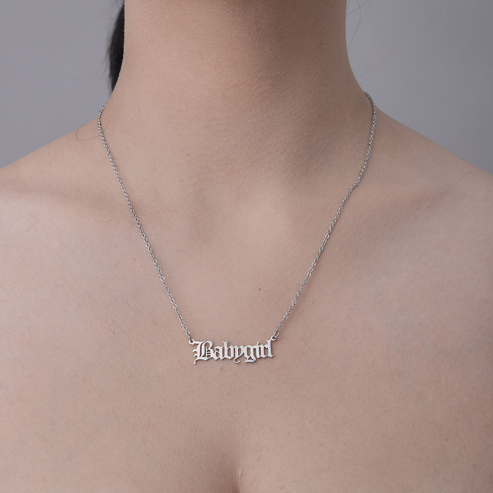 201 Stainless Steel Simple Style Polishing Plating Letter Pendant Necklace display picture 6