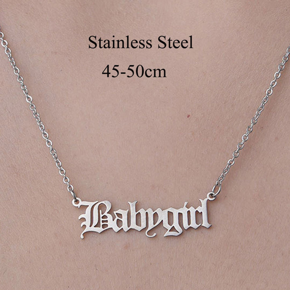 201 Stainless Steel Simple Style Polishing Plating Letter Pendant Necklace display picture 7
