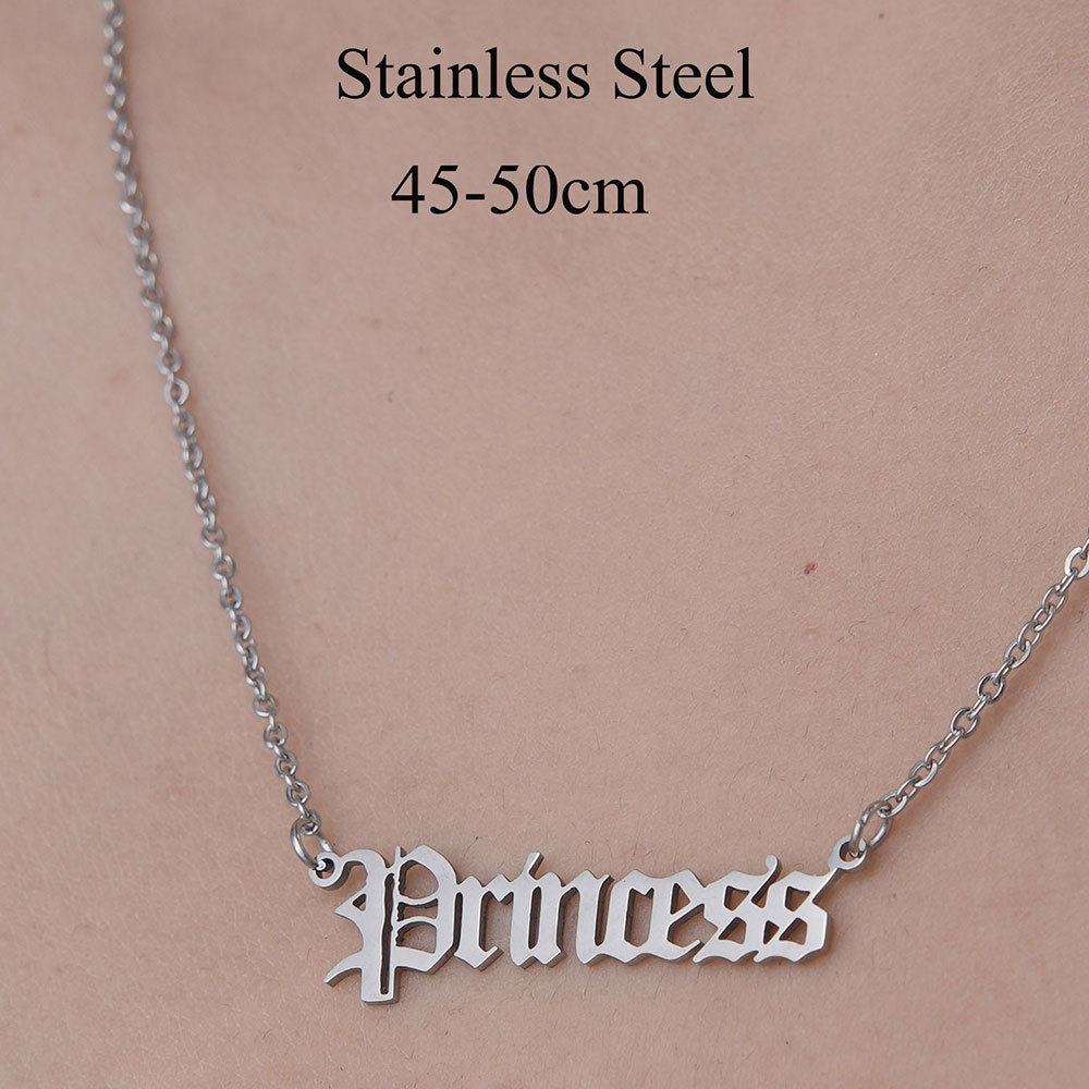 201 Stainless Steel Simple Style Polishing Plating Letter Pendant Necklace display picture 10