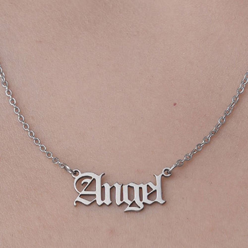 201 Stainless Steel Simple Style Polishing Plating Letter Pendant Necklace display picture 14