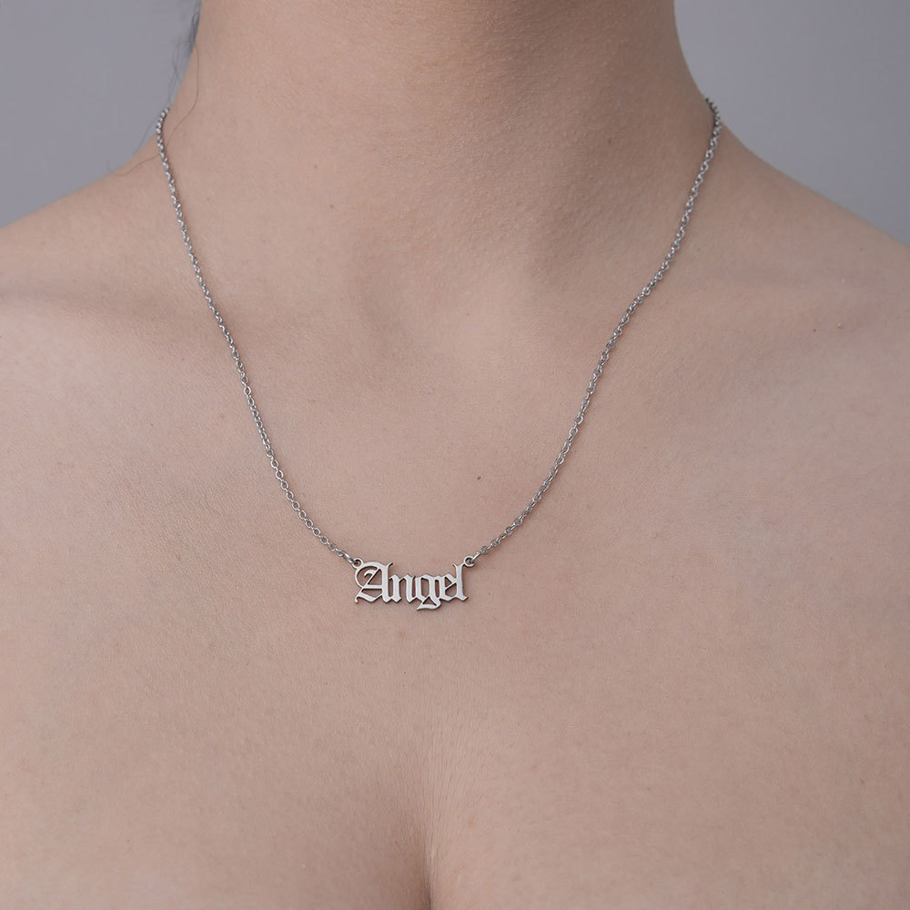 201 Stainless Steel Simple Style Polishing Plating Letter Pendant Necklace display picture 15