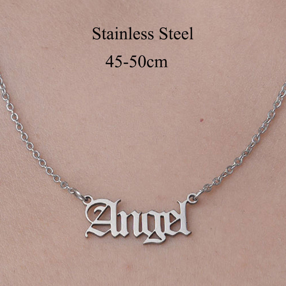 201 Stainless Steel Simple Style Polishing Plating Letter Pendant Necklace display picture 16