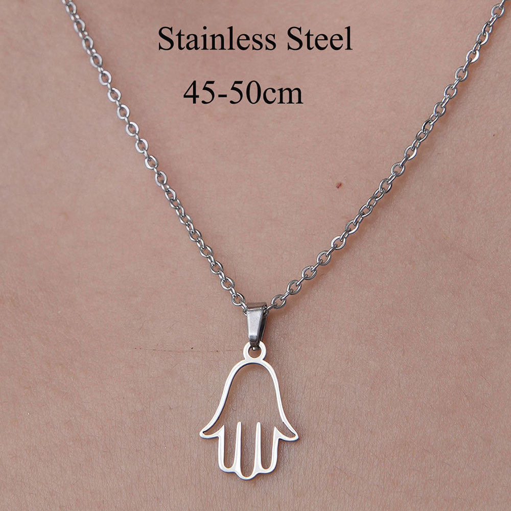 Wholesale Simple Style Devil's Eye Hand Stainless Steel Titanium Steel Polishing Plating Pendant Necklace display picture 28