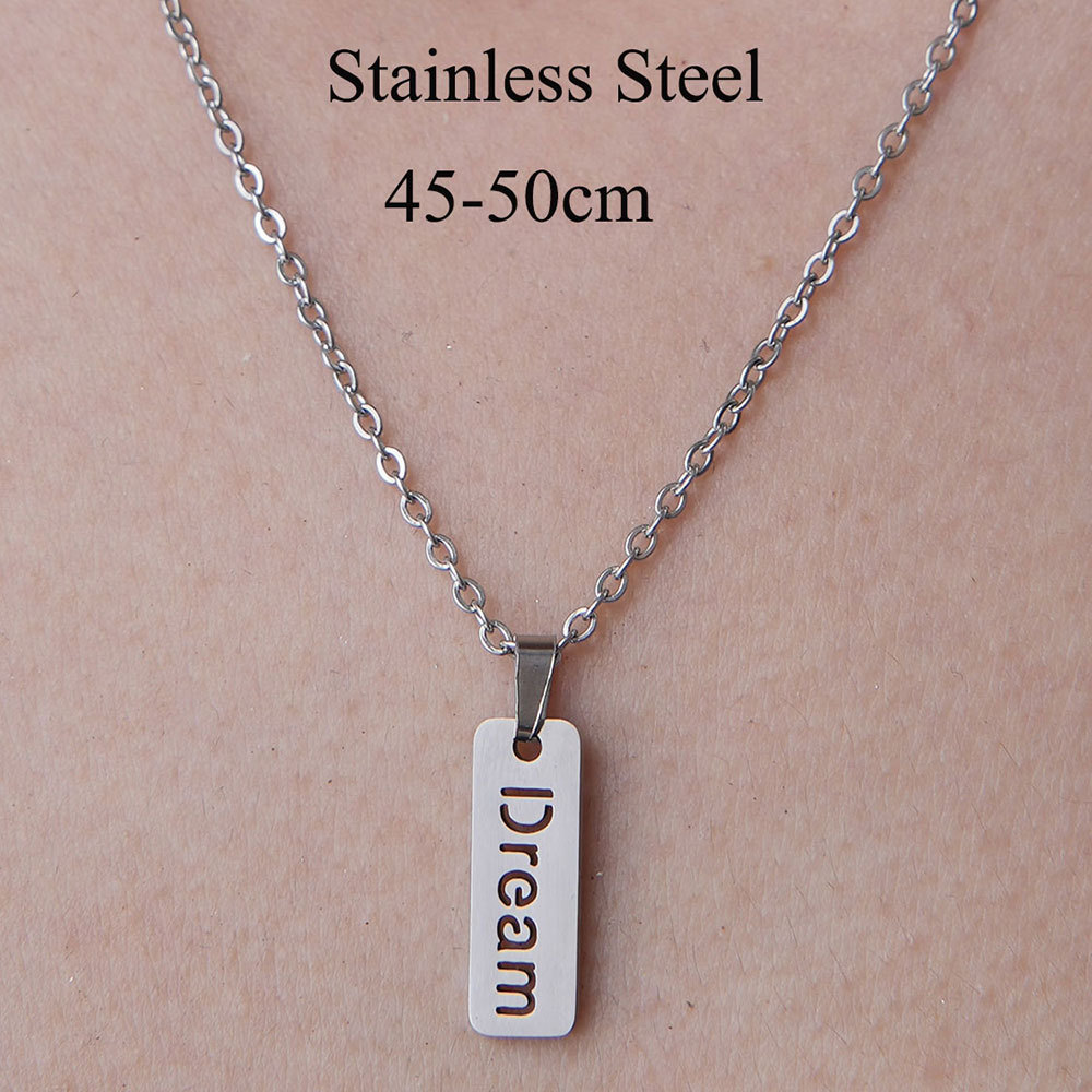 201 Stainless Steel Simple Style Polishing Plating Letter Heart Shape Pendant Necklace display picture 7