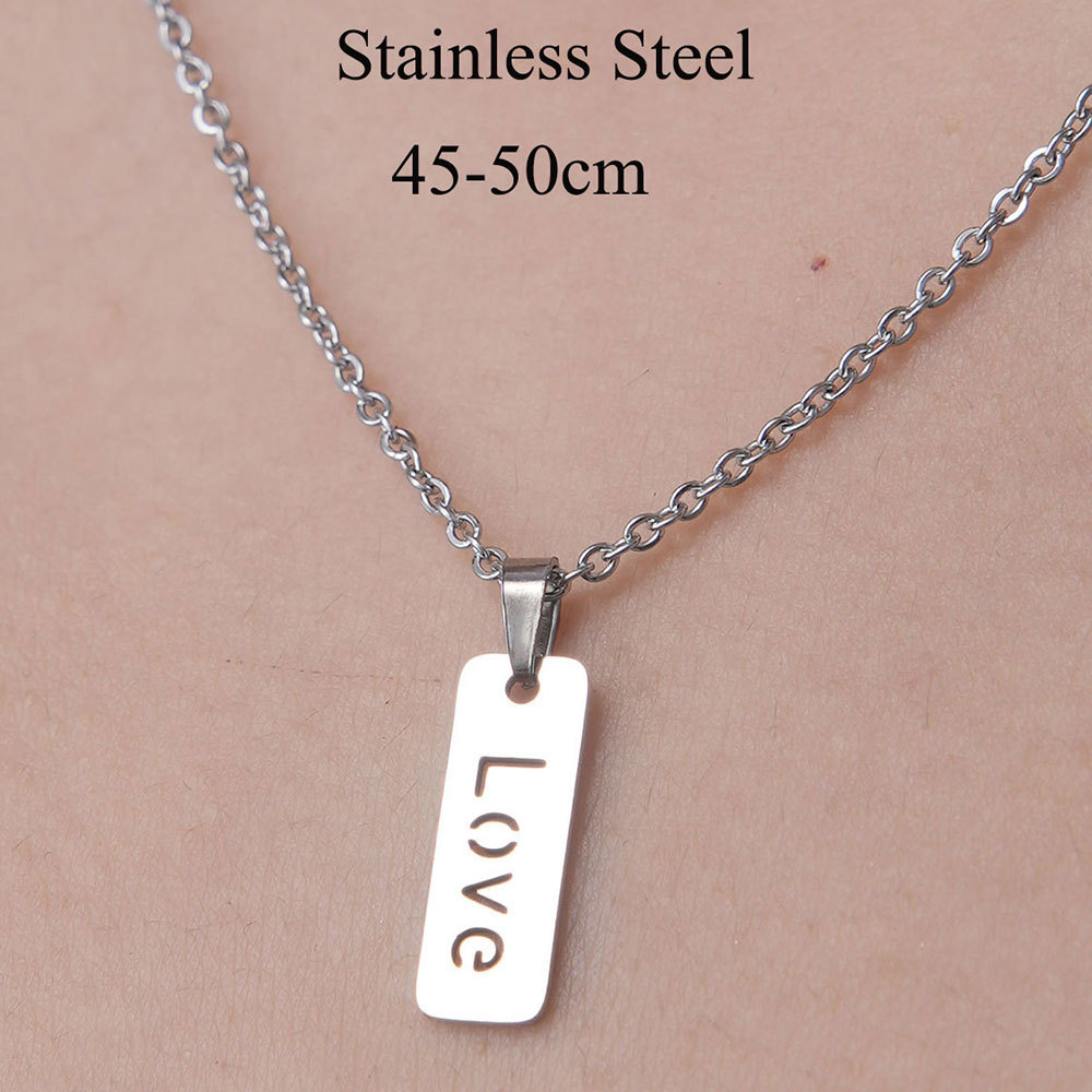 201 Stainless Steel Simple Style Polishing Plating Letter Heart Shape Pendant Necklace display picture 10
