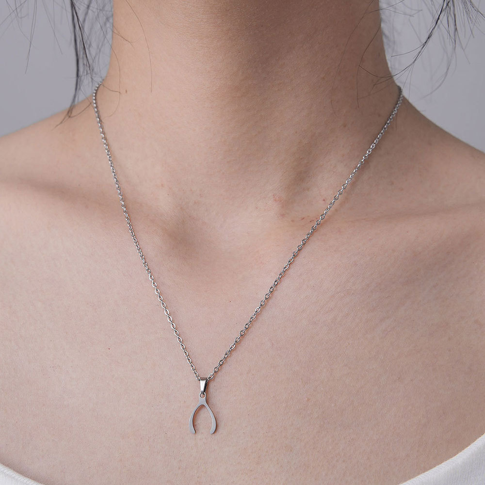 201 Stainless Steel Simple Style Polishing Plating Human Arrow Hook Pendant Necklace display picture 4