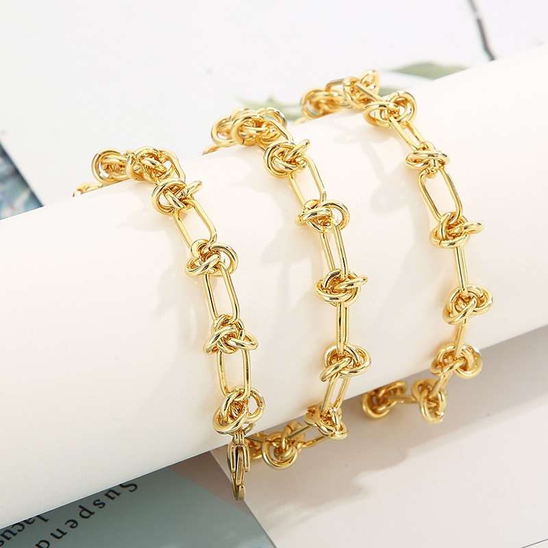 Rostfreier Stahl 18 Karat Vergoldet Einfacher Stil Pendeln Überzug Geometrisch Armbänder Halskette display picture 21