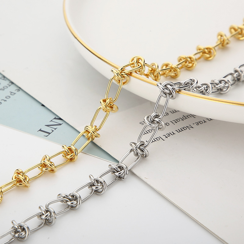 Rostfreier Stahl 18 Karat Vergoldet Einfacher Stil Pendeln Überzug Geometrisch Armbänder Halskette display picture 23