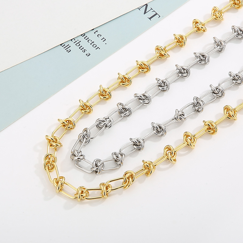 Rostfreier Stahl 18 Karat Vergoldet Einfacher Stil Pendeln Überzug Geometrisch Armbänder Halskette display picture 22