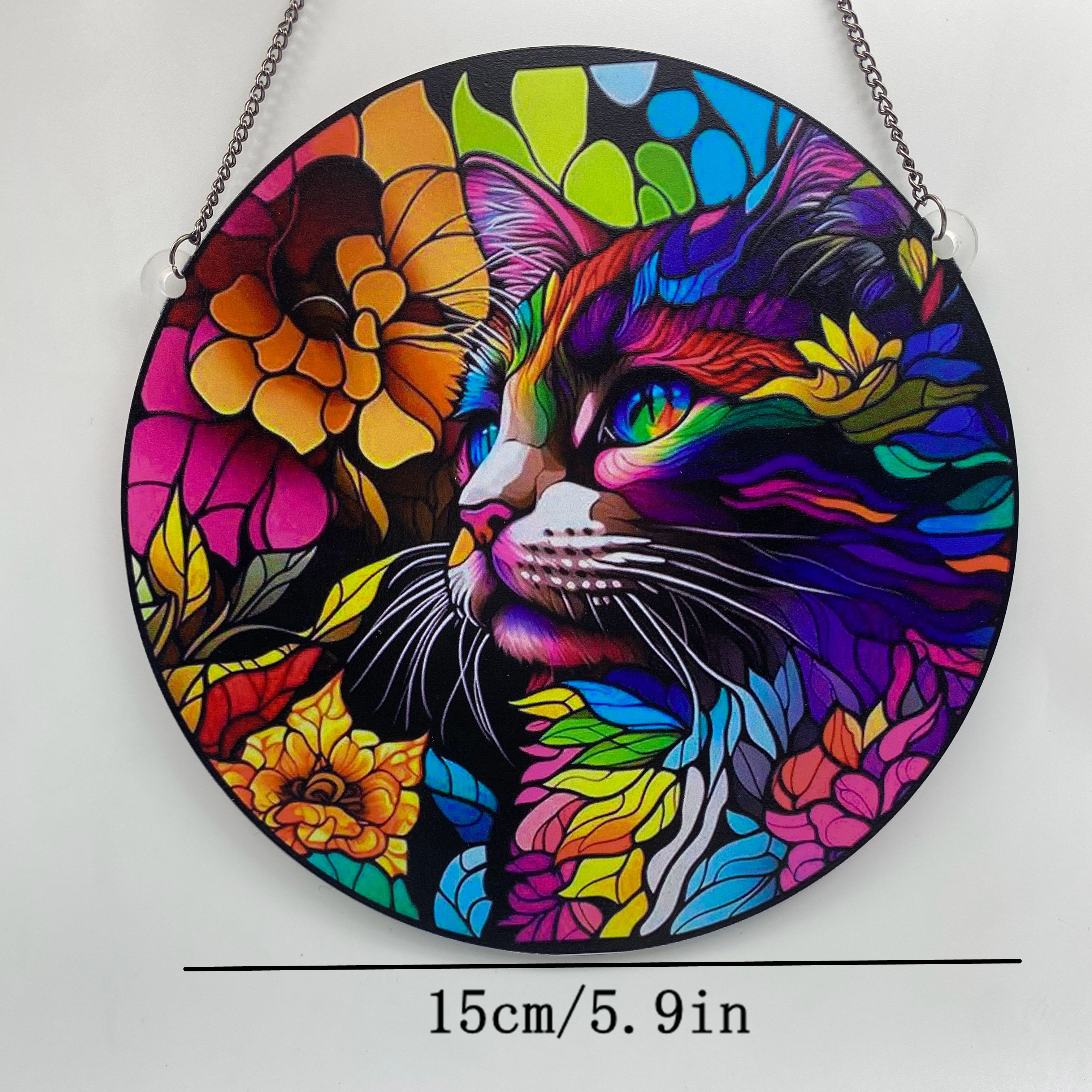 Basic Retro Cat Flower Arylic Pendant Wall Art display picture 4
