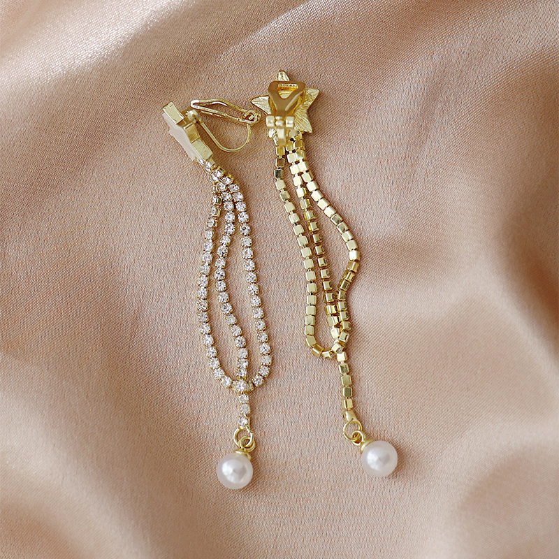 1 Pair Sweet Star Plating Inlay Alloy Artificial Pearls Gold Plated Drop Earrings display picture 5