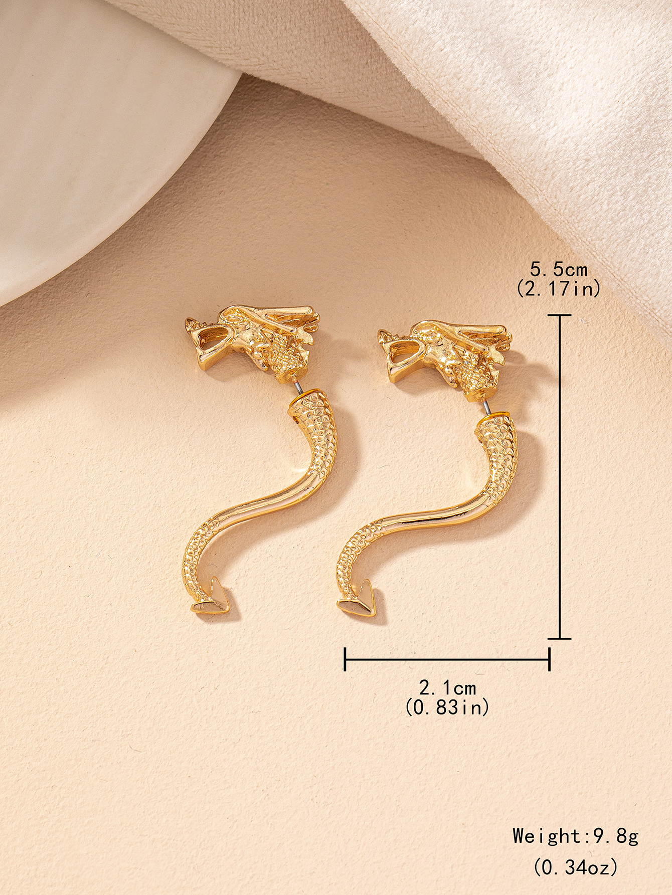 1 Pair Ethnic Style Artistic Dragon Alloy Zinc Drop Earrings display picture 5