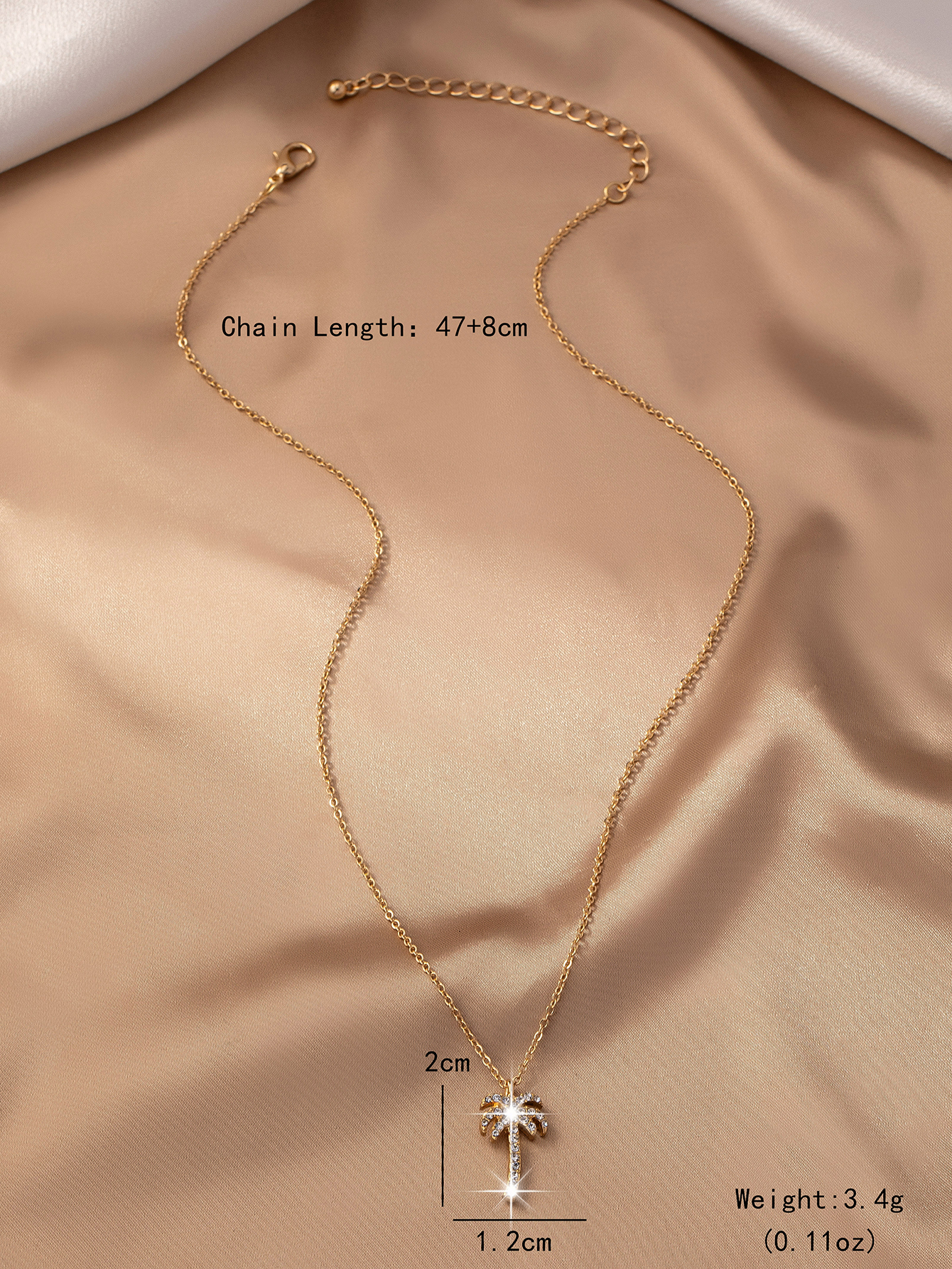 Elegant Romantic Coconut Tree Alloy Zinc Inlay Rhinestones Women's Pendant Necklace display picture 2
