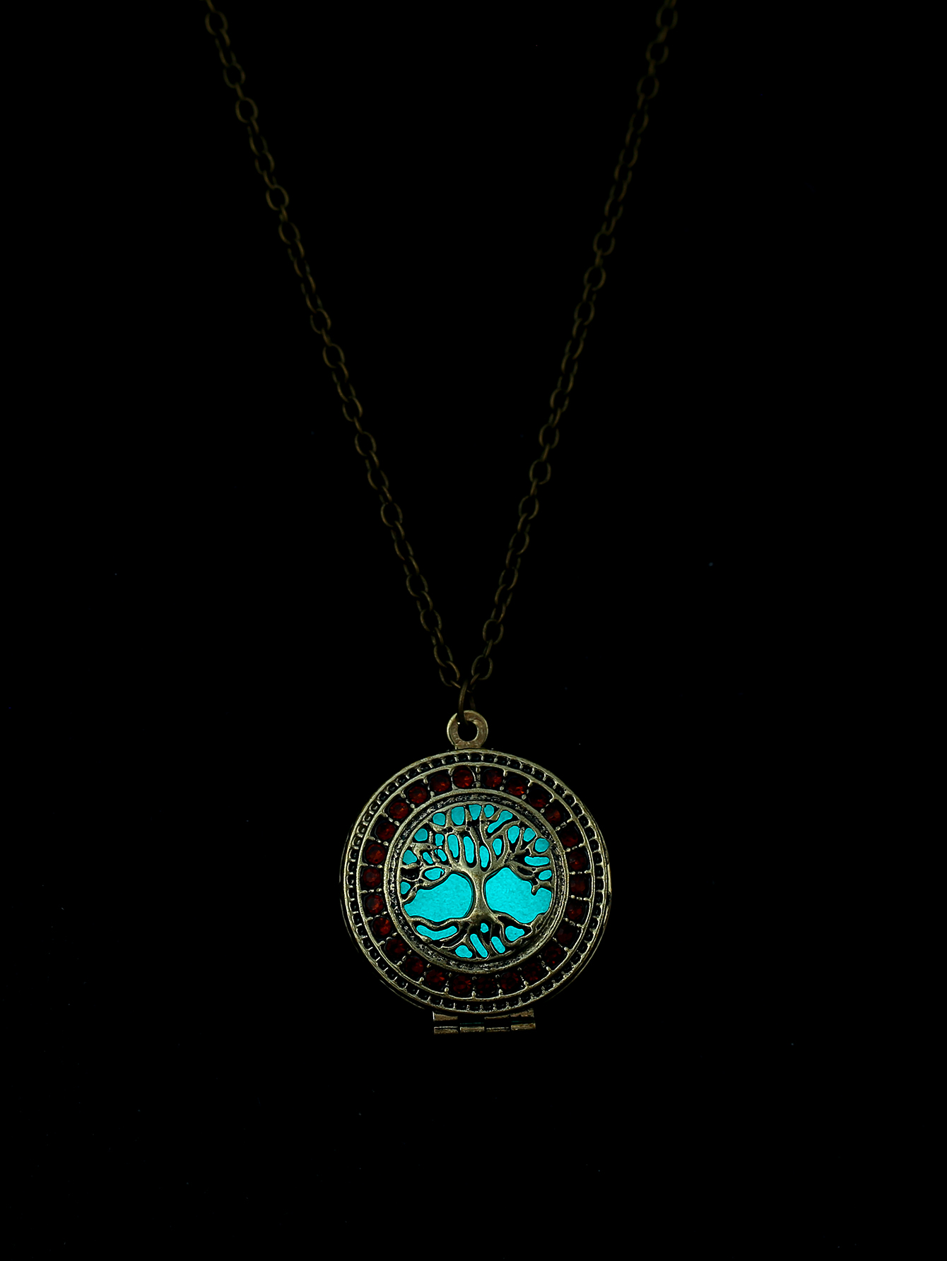 Retro Tree Stainless Steel Alloy Luminous Unisex Pendant Necklace display picture 20