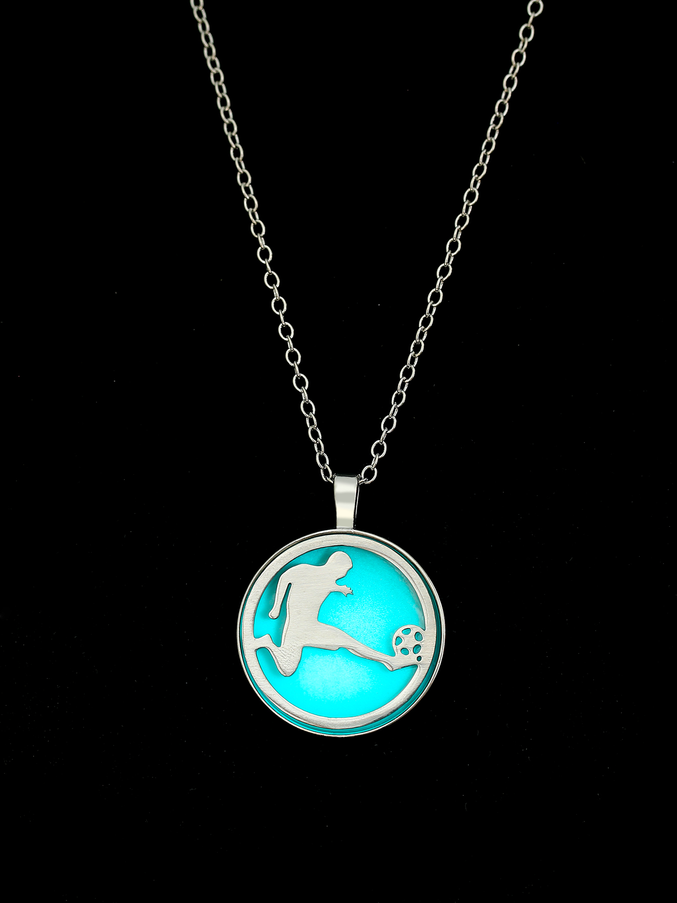 Hip-Hop Football Player Stainless Steel Alloy Unisex Pendant Necklace display picture 1