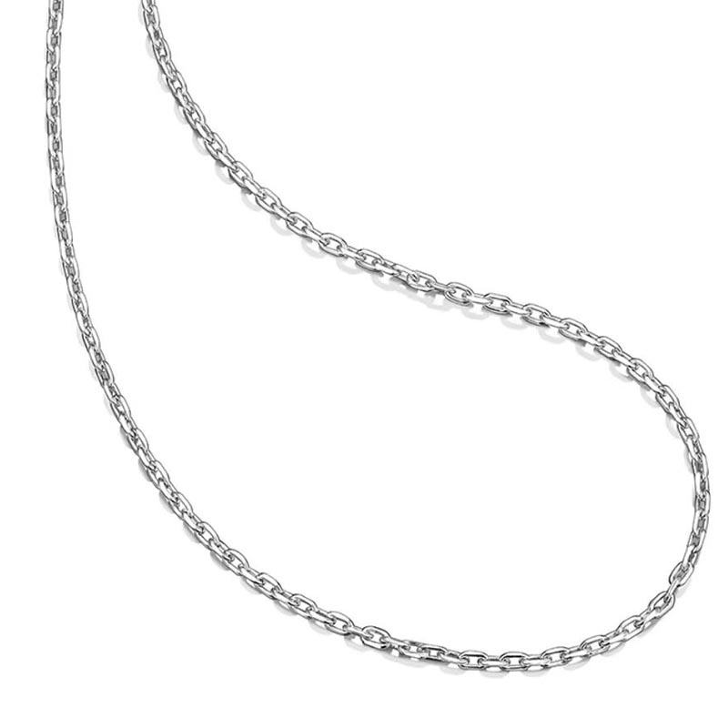 Einfacher Stil Römischer Stil Britischer Stil Einfarbig Sterling Silber Überzug Kette Weißgold Plattiert Halskette display picture 5