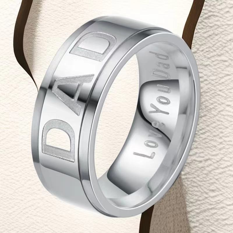 Casual Letter Titanium Steel Plating Rings display picture 1