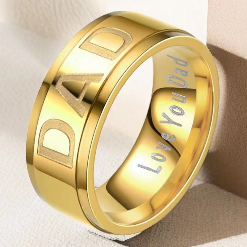 Casual Letter Titanium Steel Plating Rings display picture 4
