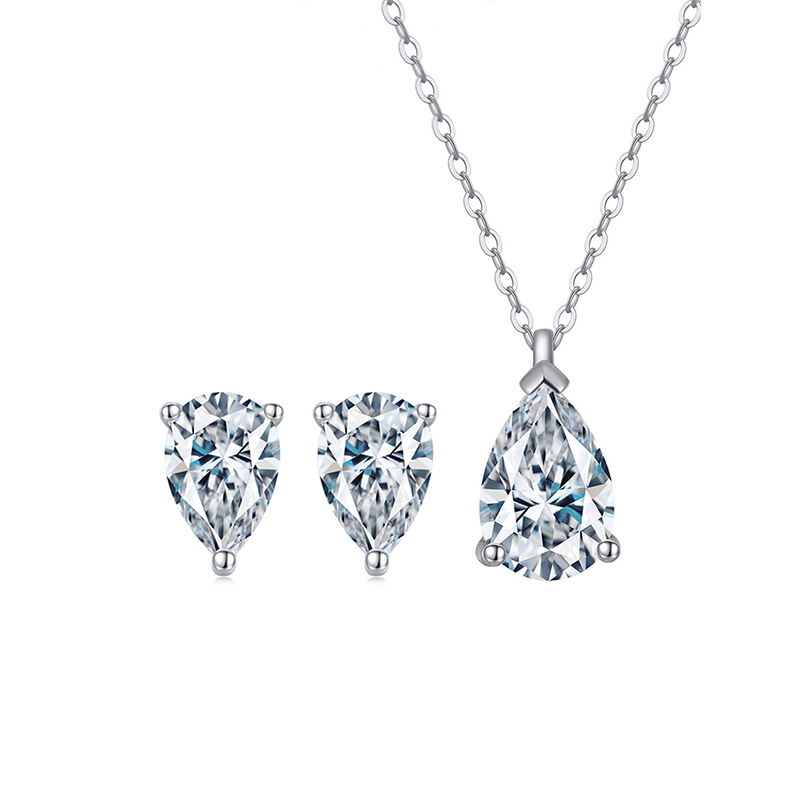 Elegant Luxurious Water Droplets Sterling Silver Inlay Zircon Women's Jewelry Set display picture 5