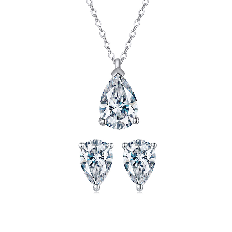 Elegant Luxurious Water Droplets Sterling Silver Inlay Zircon Women's Jewelry Set display picture 3