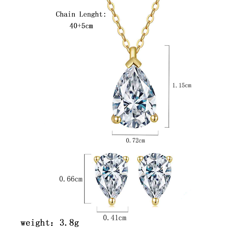 Elegant Luxurious Water Droplets Sterling Silver Inlay Zircon Women's Jewelry Set display picture 6