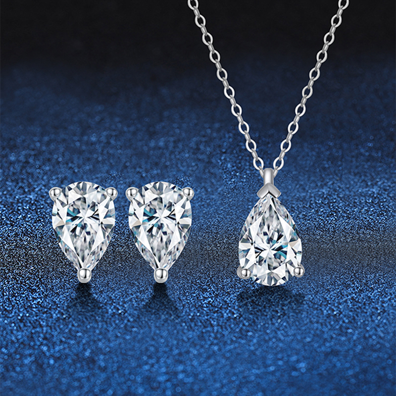 Elegant Luxurious Water Droplets Sterling Silver Inlay Zircon Women's Jewelry Set display picture 2