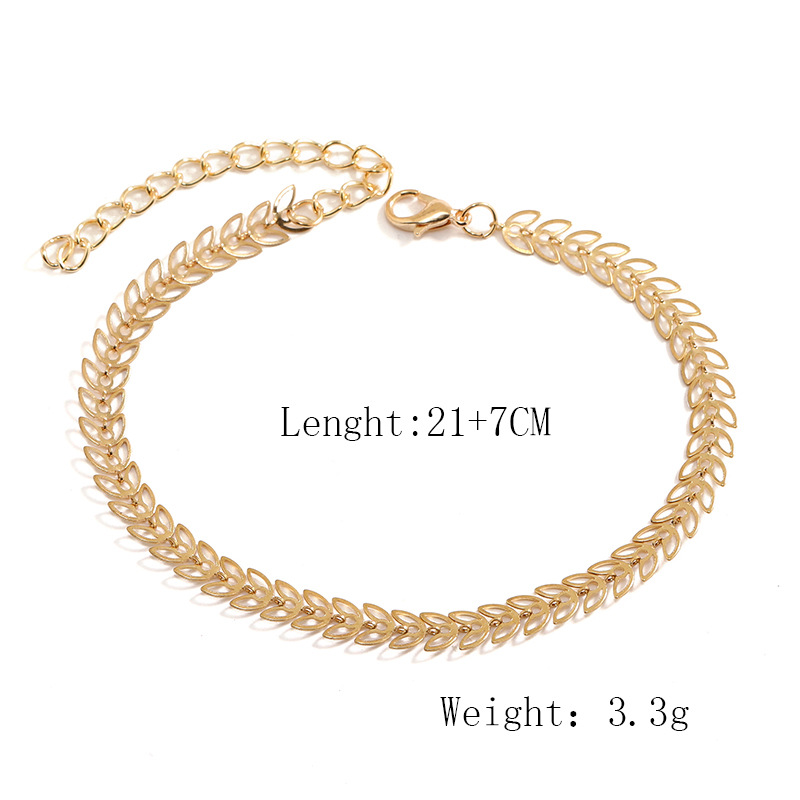 Streetwear Solid Color Alloy Plating Women's Anklet display picture 3