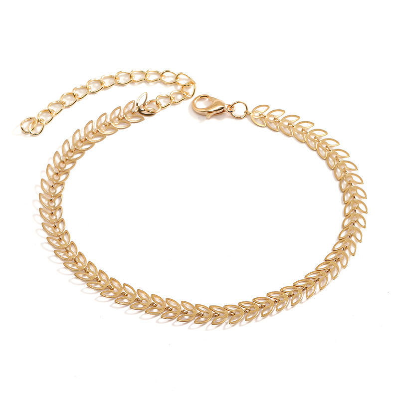Streetwear Solid Color Alloy Plating Women's Anklet display picture 4