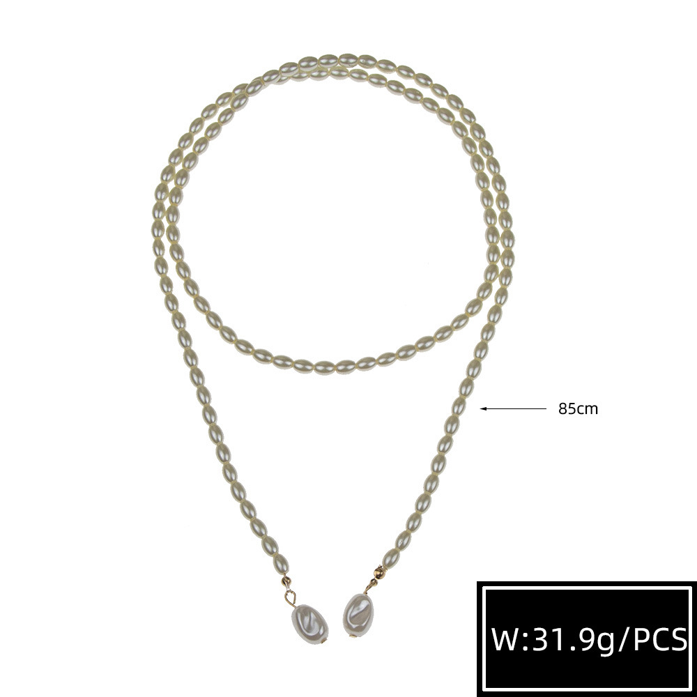 Dame Einfarbig Süßwasserperle Perlen Frau Halskette display picture 6